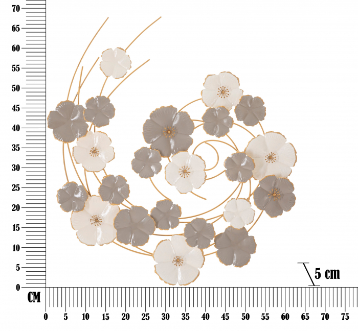Decoratiune de perete Lotly, Fier, Multicolor, 67.9x63.5x5 cm [6]