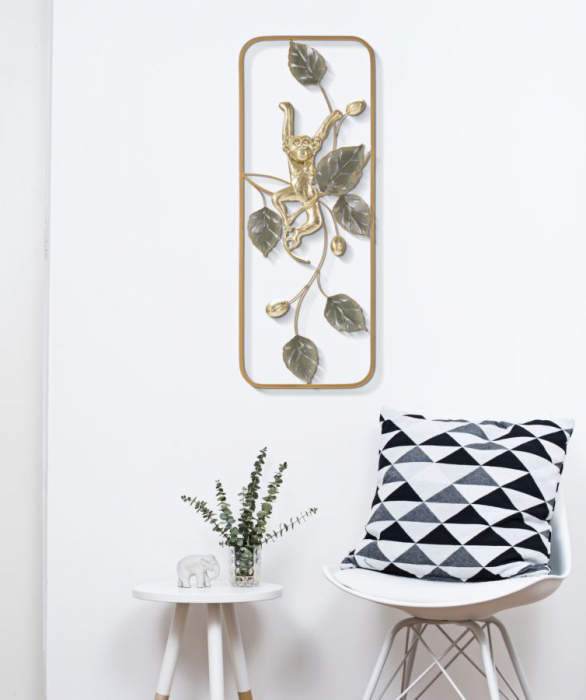  Decoratiune de perete, Metal,  Maimuta 28,6X3,8X74,3 cm [5]
