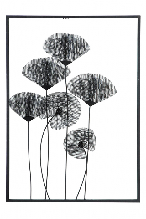 Poza Decoratiune de perete, metal, negru, 50x70x4 cm