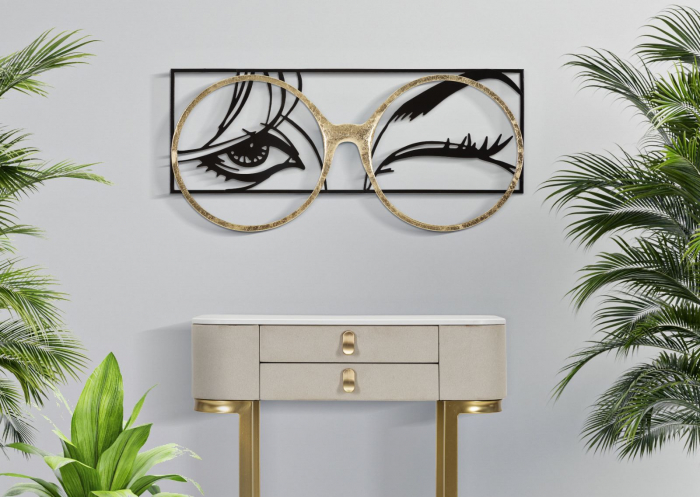 Decoratiune de perete, Metal,  Ochelari 89,5X3,8X41,3 cm [5]