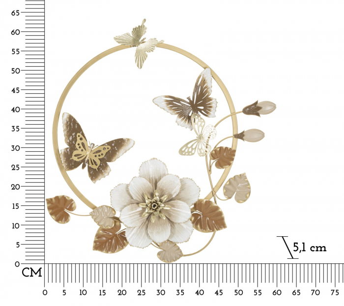  Decoratiune de perete, Metal,  Rouns 58,4X5,1X63,5 cm [6]