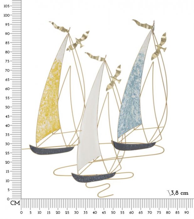  Decoratiune de perete, Metal,  Vela Color 78,7X3,8X97,8 cm [6]