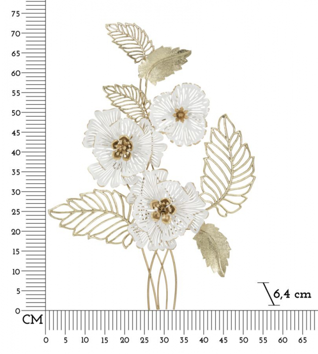  Decoratiune de perete, Metal,  Whity 54X6,4X73,7 cm [6]
