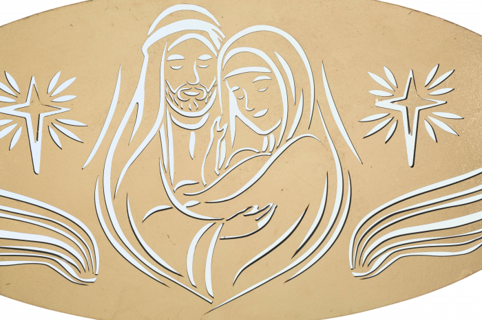 Decoratiune de perete Nativity -B-, Fier/MDF/Oglinda, Auriu, 60x120x2 cm [7]