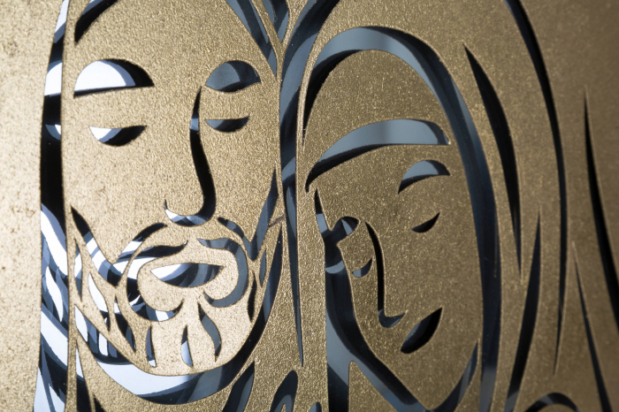 Decoratiune de perete Nativity -B-, Fier/MDF/Oglinda, Auriu, 60x120x2 cm [6]