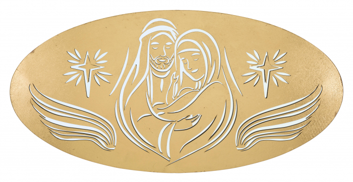 Decoratiune de perete Nativity -B-, Fier/MDF/Oglinda, Auriu, 60x120x2 cm [2]