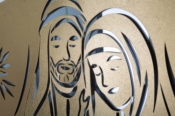 Decoratiune de perete Nativity -B-, Fier/MDF/Oglinda, Auriu, 60x120x2 cm [5]