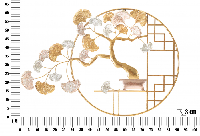 Decoratiune de perete Nippon -A-, Fier, Multicolor, 63x91.5x3 cm [6]