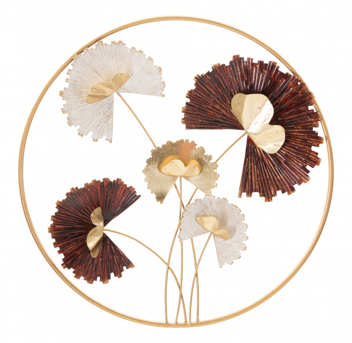 Decoratiune de perete Reddy Round, Fier, Multicolor, 61x61x5.7 cm [5]