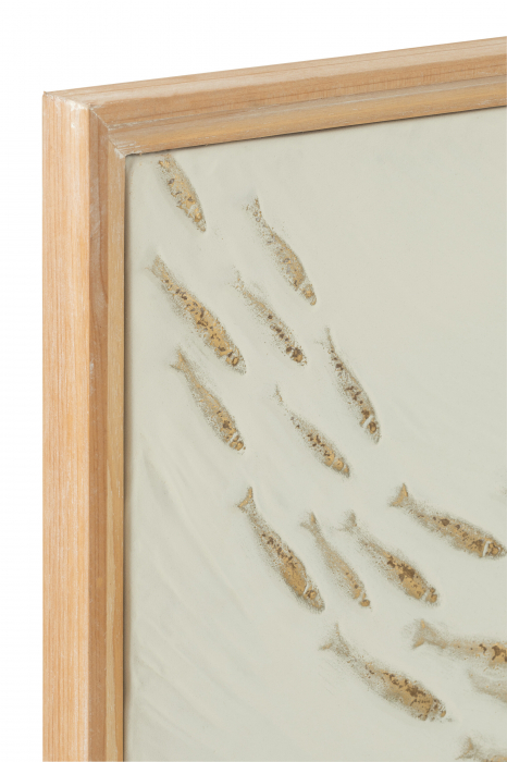 Decoratiune de perete, School Fish Zoli, Fier/Lemn de Brad, L 65| W 3.5| H 41 cm [3]