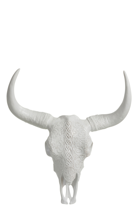 Decoratiune de perete Skull Ibiza, Rasina, Alb, 43.5x16x16 cm [1]