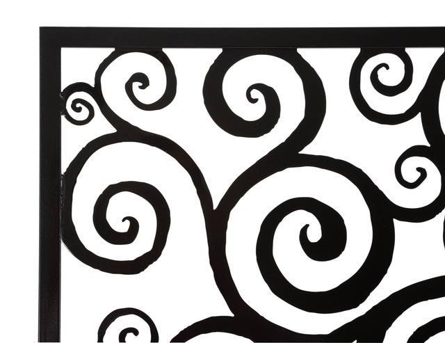 Decoratiune de perete Three Plus, Fier, Negru, 100x100x1 cm [8]