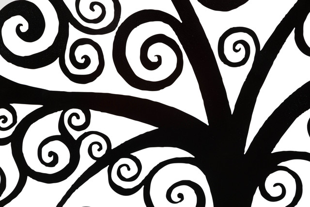 Decoratiune de perete Three Plus, Fier, Negru, 100x100x1 cm [9]