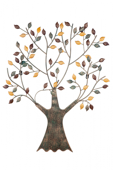 Poza Decoratiune de perete Tree, Metal, Multicolor, 64x76 cm