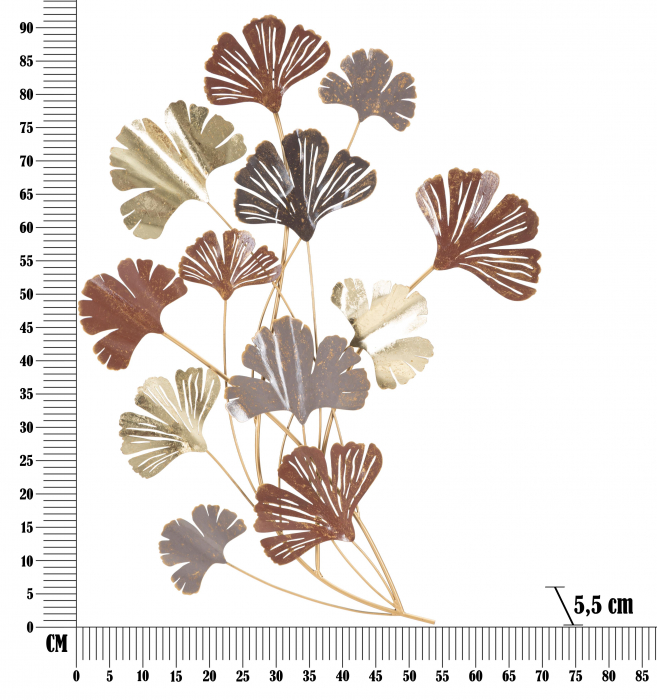 Decoratiune de perete Windy, Fier, Multicolor, 92x69.5x5.5 cm [6]