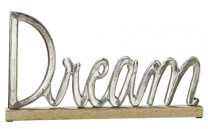 Decoratiune Dream, aluminiu lemn, argintiu maro, 43x24x5 cm GILDE
