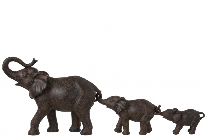 Decoratiune Elefanti, Compozit, Maro, 79x13x30 cm [2]