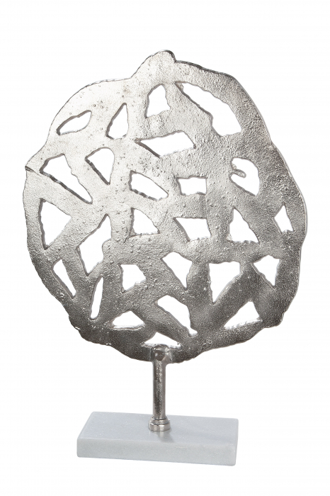 Decoratiune Feather , Aluminiu, Argintiu, 41x28x10 cm GILDE imagine 2022 by aka-home.ro