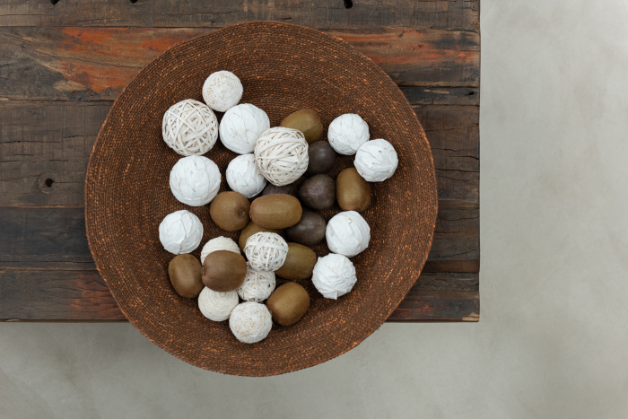 Decoratiune, Fibre naturale, Maro, 52x52x9 [3]