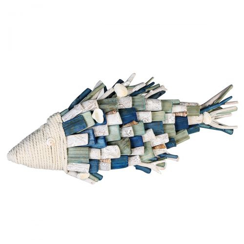 Decoratiune Fish Mare , lemn, multicolor, 49x24x6 cm GILDE