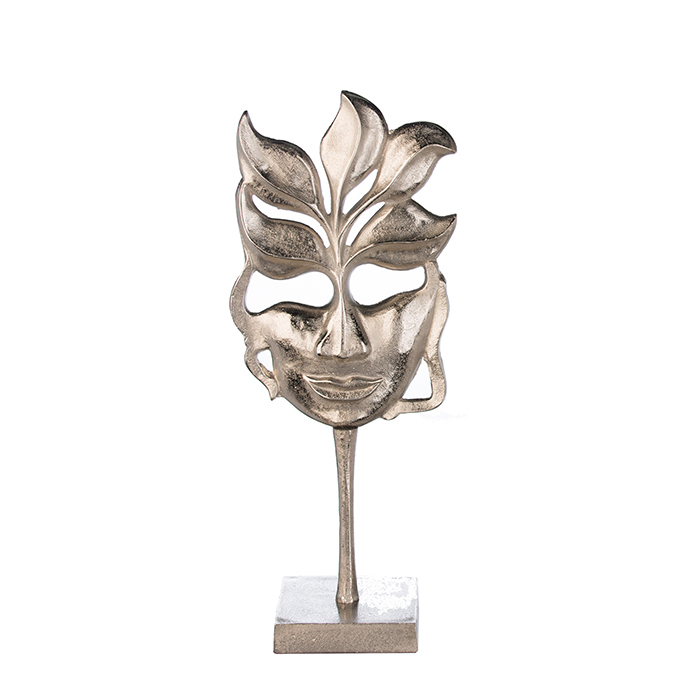 Decoratiune Flame Lady argintiu antichizat, rasina, inaltime 50 cm
