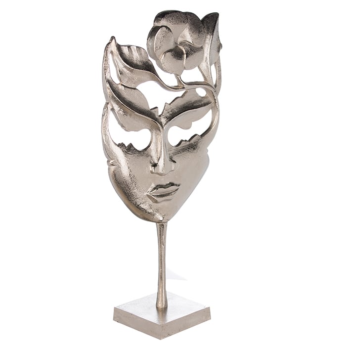 Decoratiune Flame Lady argintiu, rasina, inaltime 57 cm
