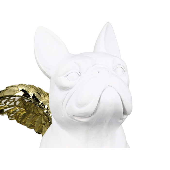 Decoratiune Flying Bulli rasina, alb/auriu, 25x14x20 cm [5]