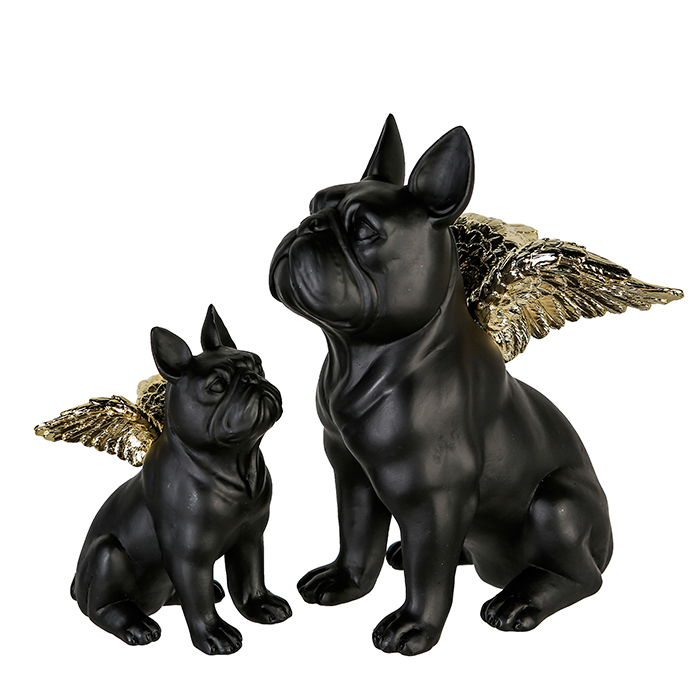 Decoratiune Flying Bulli rasina, negru/auriu,  16x9x12 cm [2]