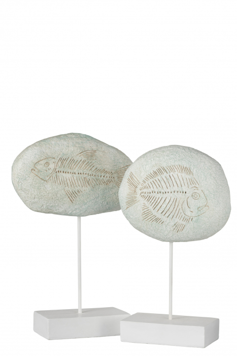 Decoratiune fosila, Compozit, Alb , 13.2x9x37 cm