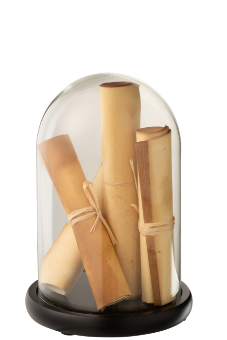 Decoratiune glob, Sticla, Bej, 17x17x25 cm [2]