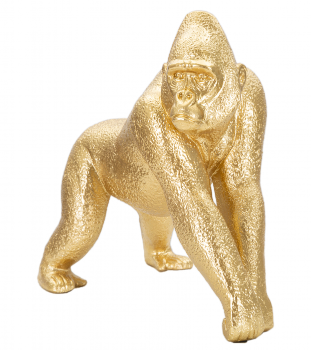 Decoratiune Gorrilla, Rasina, Auriu, 22.8x24.3x13.9 cm [4]