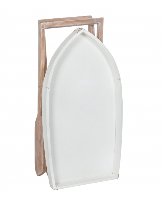 Decoratiune Gozzo L, Lemn, Alb/Maro, 76x40x66 cm [2]