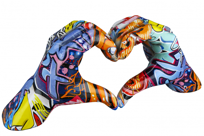Decoratiune Hands Street Art, Rasina, Multicolor, 29x12x8 cm GILDE imagine 2022 by aka-home.ro