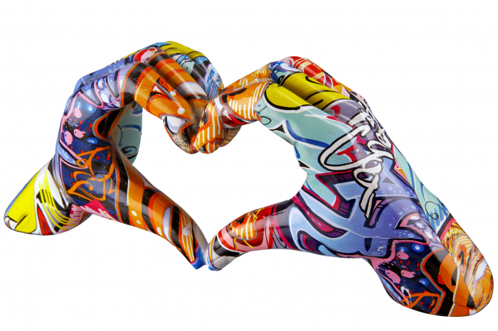 Decoratiune Hands Street Art, Rasina, Multicolor, 29x12x8 cm [3]