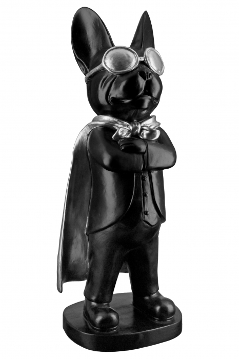Decoratiune Hero Dog, Rasina, Negru/Argintiu, 12.5x34x10 cm [3]