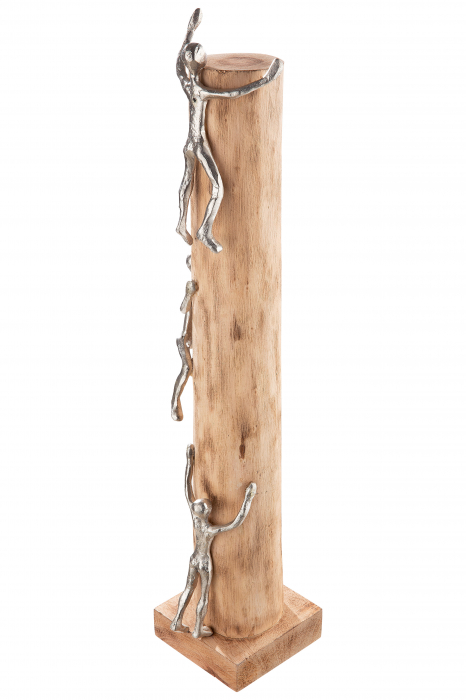 Decoratiune High Up, Aluminiu/Lemn, Maro/Argintiu, 12x55x12 cm [3]