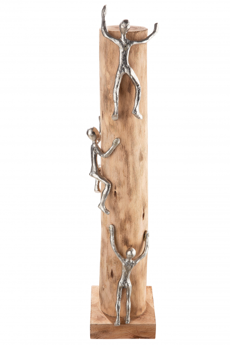 Decoratiune High Up, Aluminiu/Lemn, Maro/Argintiu, 12x55x12 cm [4]