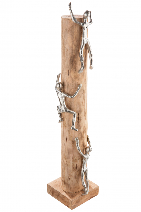 Decoratiune High Up, Aluminiu/Lemn, Maro/Argintiu, 12x55x12 cm [2]