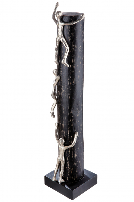Decoratiune High Up, Aluminiu/Lemn, Negru/Argintiu, 12x55x12 cm [2]