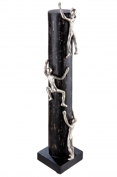 Decoratiune High Up, Aluminiu/Lemn, Negru/Argintiu, 12x55x12 cm [4]
