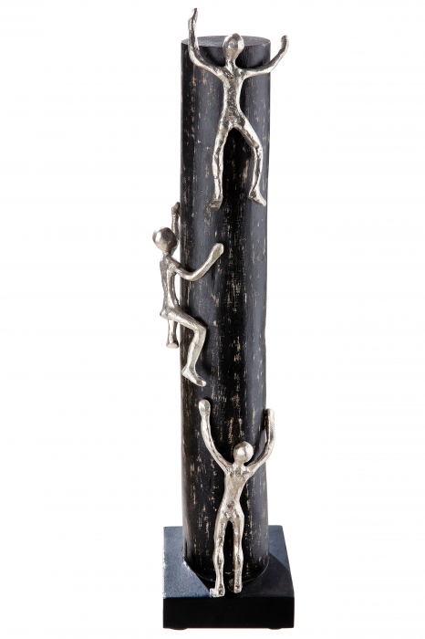 Decoratiune High Up, Aluminiu/Lemn, Negru/Argintiu, 12x55x12 cm [3]