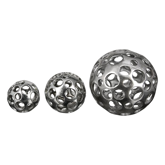 Decoratiune Holes, rasina, argintiu, 15 cm