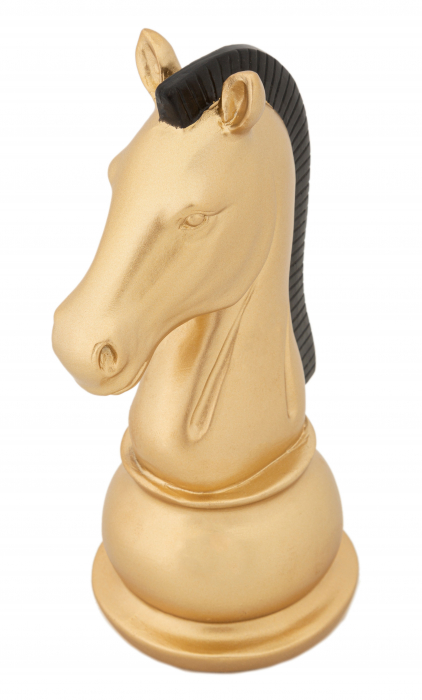 Decoratiune Horse, Rasina, Auriu/Negru, 19x10.5x8.5 cm [6]