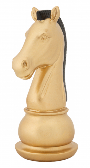 Decoratiune Horse, Rasina, Auriu/Negru, 19x10.5x8.5 cm [2]