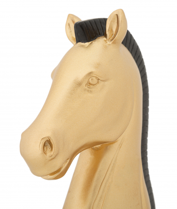 Decoratiune Horse, Rasina, Auriu/Negru, 19x10.5x8.5 cm [4]