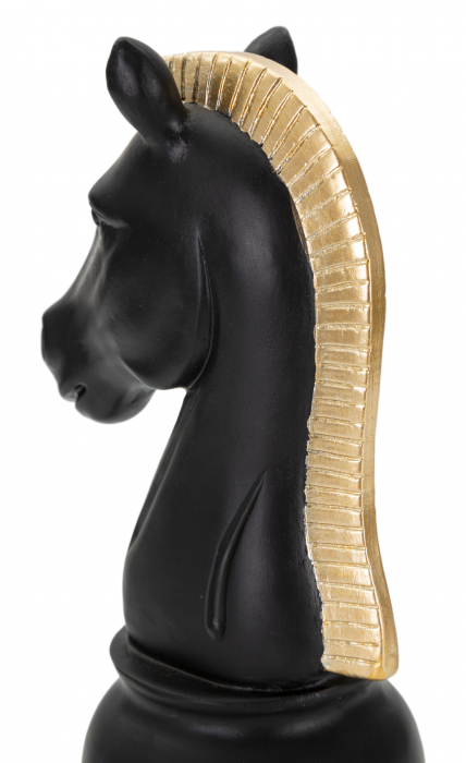 Decoratiune Horse, Rasina, Negru/Auriu, 19x10.5x8.5 cm [3]