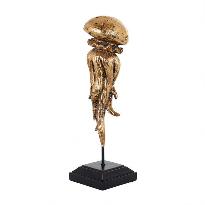 Decoratiune Jellyfish Djelly, Rasina, Auriu Negru, 34x10x10 cm