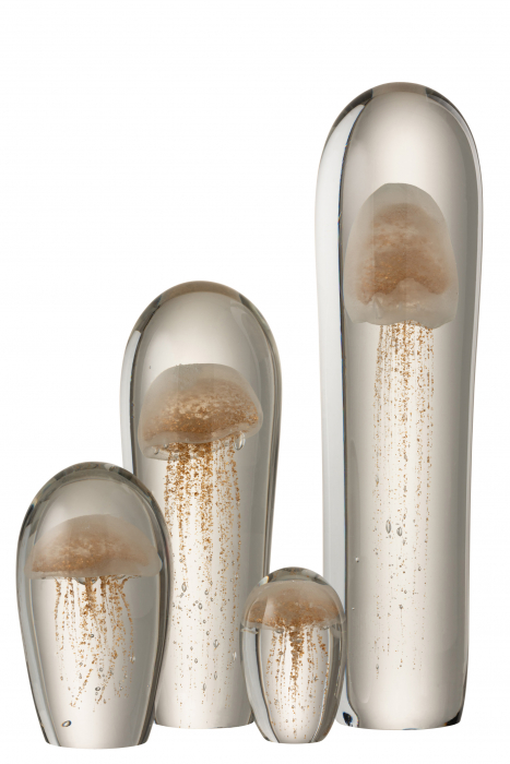 Decoratiune Jellyfish, Sticla, Auriu, 11x11x38.5 cm [2]