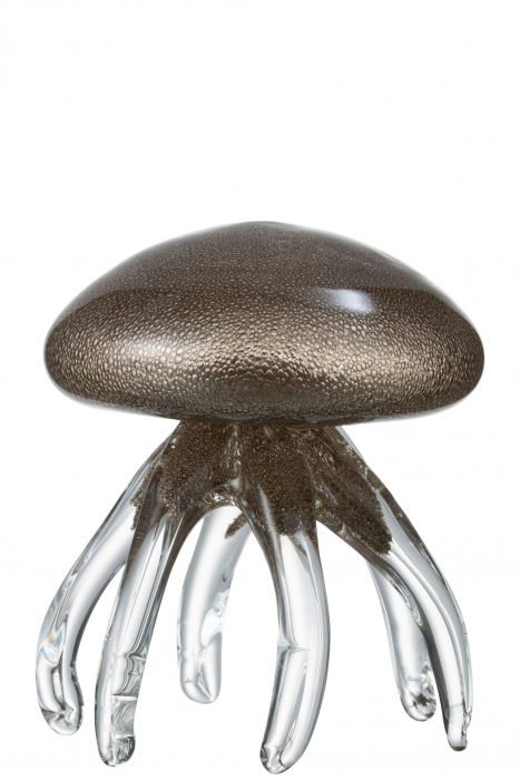 Poza Decoratiune Jellyfish, Sticla, Maro, 12x12x13 cm