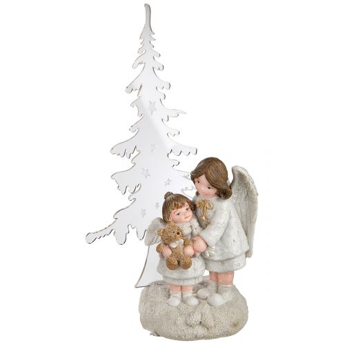 Decoratiune LED Angel, Child and Bear, Rasina, Multicolor, 10x14x32 cm GILDE imagine noua elgreco.ro